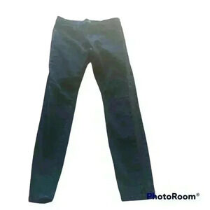 Frame Womens Black Denim Faux Leather Pants 28